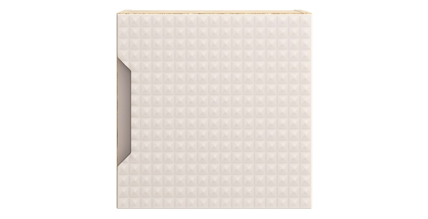 Meuble de rangement salle de bain VELNIA – 1 porte – 35 x 19 cm – Coloris chêne clair et beige – À suspendre 