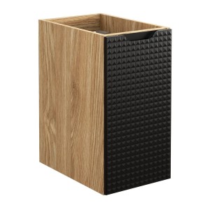 Meuble sous vasque VELNIA – 1 porte – 30 cm – Coloris chêne clair et noir – À suspendre 