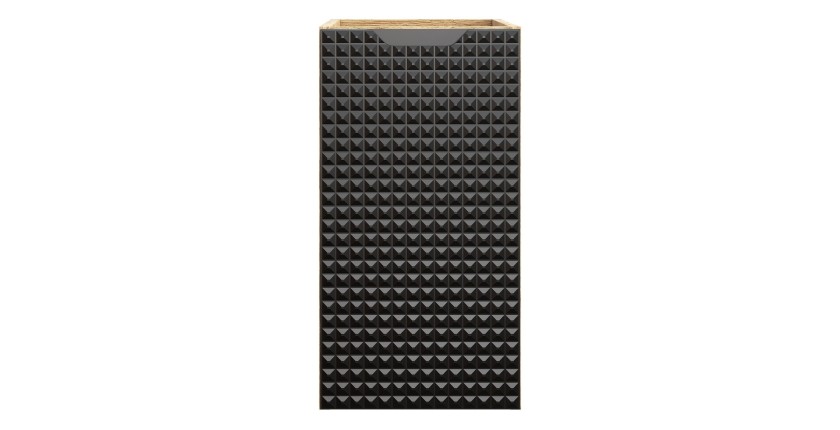 Meuble sous vasque VELNIA – 1 porte – 30 cm – Coloris chêne clair et noir – À suspendre 