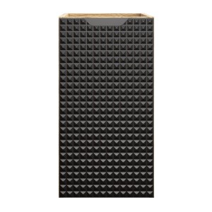 Meuble sous vasque VELNIA – 1 porte – 30 cm – Coloris chêne clair et noir – À suspendre 