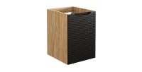 Meuble sous vasque VELNIA – 1 porte – 40 cm – Coloris chêne clair et noir – À suspendre 