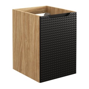 Meuble sous vasque VELNIA – 1 porte – 40 cm – Coloris chêne clair et noir – À suspendre 
