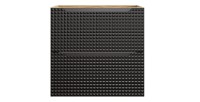 Meuble sous vasque VELNIA – 2 tiroirs – 60 cm – Coloris chêne clair et noir – À suspendre 