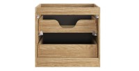 Meuble sous vasque VELNIA – 2 tiroirs – 60 cm – Coloris chêne clair et noir – À suspendre 