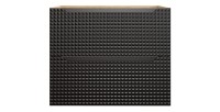 Meuble sous vasque VELNIA – 2 tiroirs – 70 cm – Coloris chêne clair et noir – À suspendre 