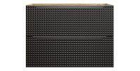 Meuble sous vasque VELNIA – 2 tiroirs – 80 cm – Coloris chêne clair et noir – À suspendre 