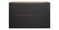 Meuble sous vasque VELNIA – 2 tiroirs – 90 cm – Coloris chêne clair et noir – À suspendre 