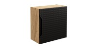 Meuble de rangement salle de bain VELNIA – 1 porte – 35 cm – Coloris gris anthracite – À suspendre 
