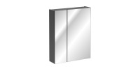 Meuble de rangement salle de bain TAMO – 75 cm – 2 portes miroirs – Coloris gris anthracite – À suspendre 