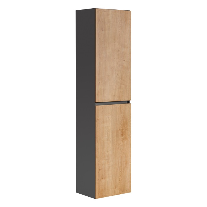 Colonne salle de bain TAMO – 170 cm – 2 portes – Coloris gris anthracite – À suspendre 