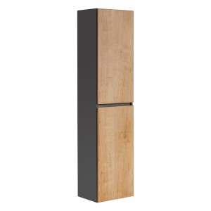 Colonne salle de bain TAMO – 170 cm – 2 portes – Coloris gris anthracite – À suspendre 