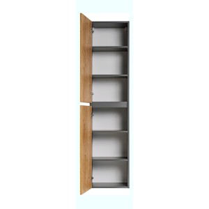 Colonne salle de bain TAMO – 170 cm – 2 portes – Coloris gris anthracite – À suspendre 