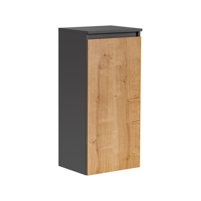 Meuble de rangement salle de bain TAMO – 87 cm – Coloris gris anthracite – À suspendre 