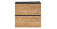 Meuble sous vasque TAMO – 2 tiroirs – Coloris gris anthracite – L60 × P57 × H46 cm – À suspendre 