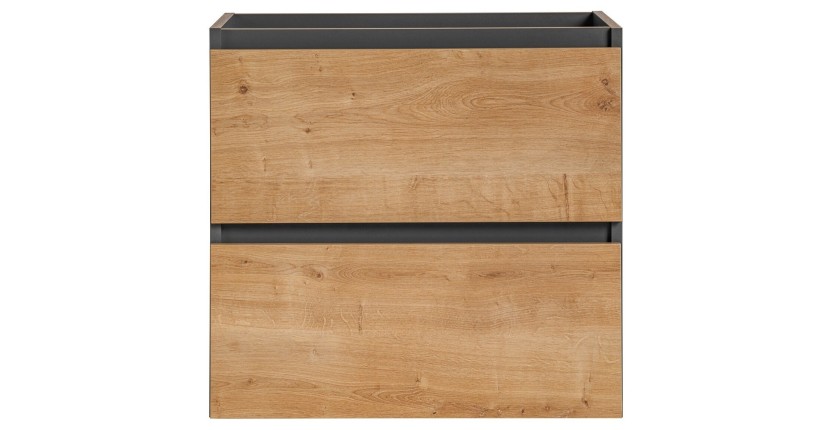 Meuble sous vasque TAMO – 2 tiroirs – Coloris gris anthracite – L60 × P57 × H46 cm – À suspendre 