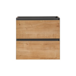 Meuble sous vasque TAMO – 2 tiroirs – Coloris gris anthracite – L60 × P57 × H46 cm – À suspendre 