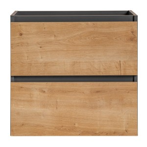 Meuble sous vasque TAMO – 2 tiroirs – Coloris gris anthracite – L60 × P57 × H46 cm – À suspendre 