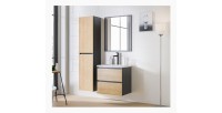 Meuble sous vasque TAMO – 2 tiroirs – Coloris gris anthracite – L60 × P57 × H46 cm – À suspendre 