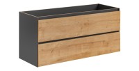 Meuble sous vasque TAMO – 2 tiroirs – Coloris gris anthracite – L120 × P57 × H46 cm – À suspendre 