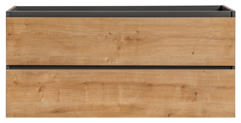 Meuble sous vasque TAMO – 2 tiroirs – Coloris gris anthracite – L120 × P57 × H46 cm – À suspendre 