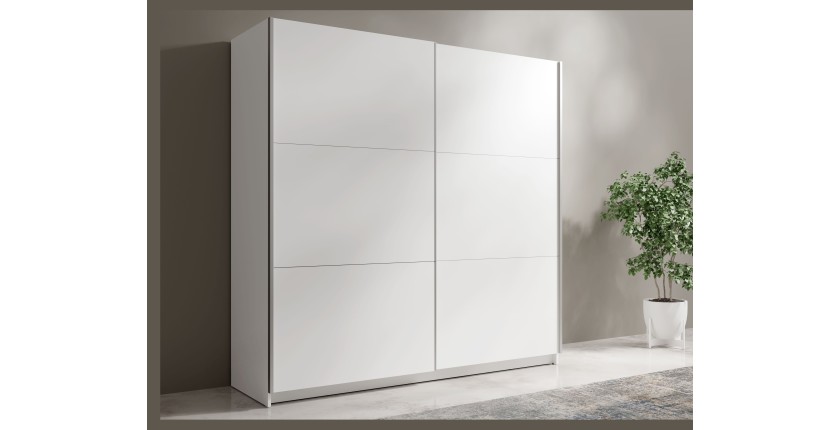 Armoire blanche 2 portes coulissantes 150 cm – Collection ARSALA