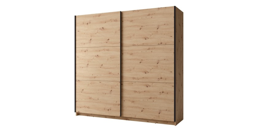 Armoire ARSALA 150 cm en chêne artisan – 2 portes coulissantes