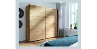 Armoire ARSALA 150 cm en chêne artisan – 2 portes coulissantes