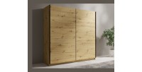 Armoire ARSALA 150 cm en chêne artisan – 2 portes coulissantes