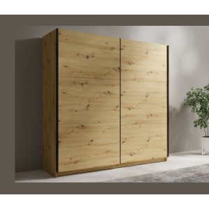 Armoire ARSALA 150 cm en chêne artisan – 2 portes coulissantes