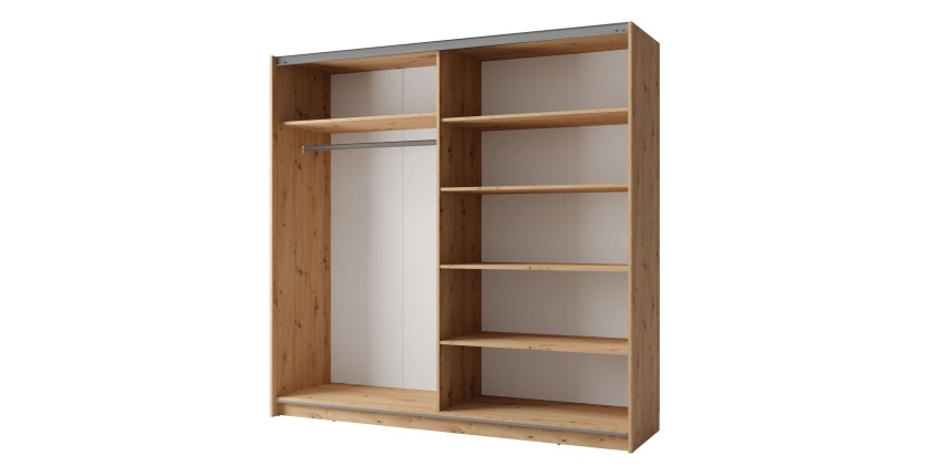 Armoire ARSALA 150 cm en chêne artisan – 2 portes coulissantes