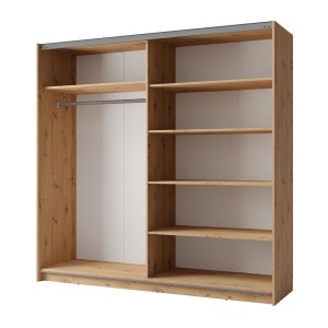 Armoire ARSALA 150 cm en chêne artisan – 2 portes coulissantes
