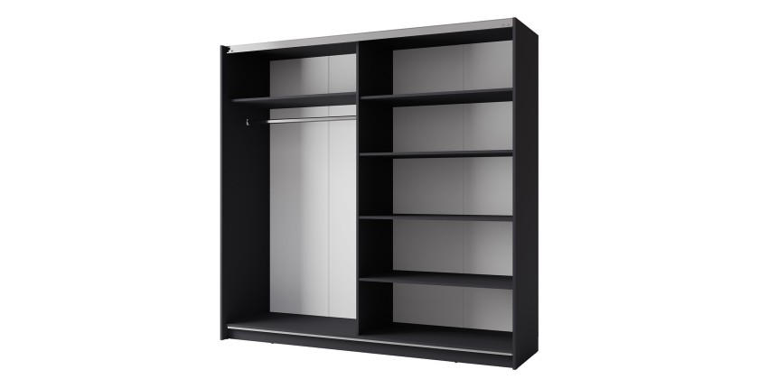 Armoire ARSALA 150 cm en gris graphite – 2 portes coulissantes