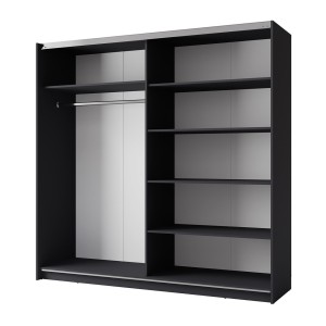 Armoire ARSALA 150 cm en gris graphite – 2 portes coulissantes