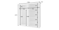 Armoire ARSALA 150 cm en gris graphite – 2 portes coulissantes