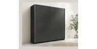 Armoire ARSALA 150 cm en gris graphite – 2 portes coulissantes