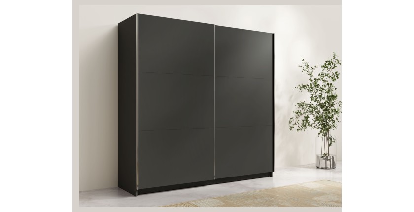 Armoire ARSALA 150 cm en gris graphite – 2 portes coulissantes