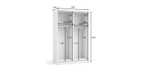 Armoire LYSIA 2 portes coulissantes avec miroir – 80 x 182 x 55 cm – Coloris blanc