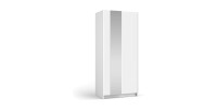 Armoire LYSIA 2 portes coulissantes avec miroir – 80 x 182 x 55 cm – Coloris blanc