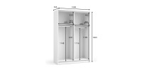 Armoire LYSIA 2 portes coulissantes avec miroir – 100 x 182 x 55 cm – Coloris blanc