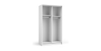 Armoire LYSIA 2 portes coulissantes avec miroir – 100 x 182 x 55 cm – Coloris blanc