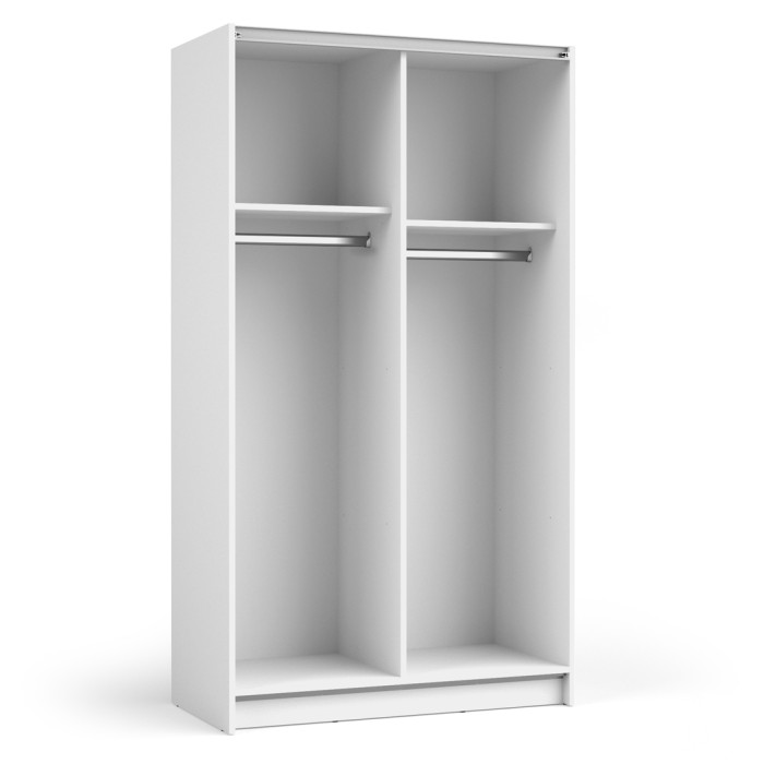 Kast LYSIA met 2 schuifdeuren en spiegel - 100 x 182 x 55 cm - Kleur wit