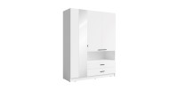 Armoire 3 portes MEIJE – 158,3 x 200 x 54,6 cm – Coloris blanc