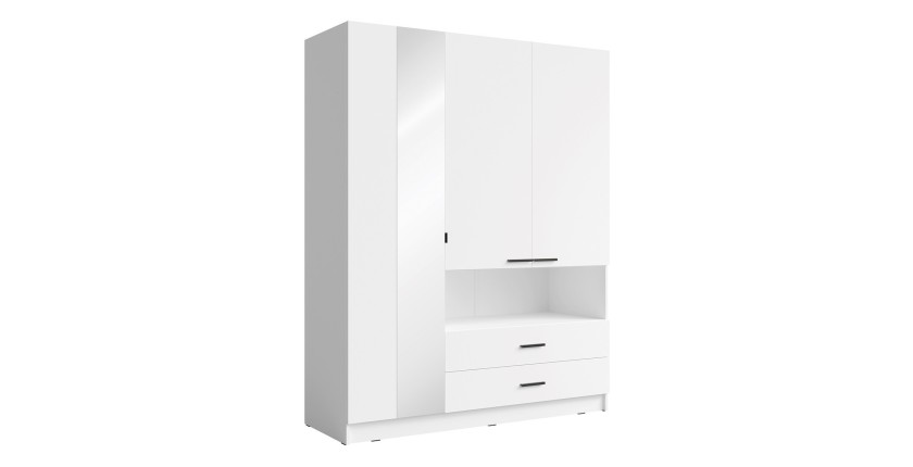Armoire 3 portes MEIJE – 158,3 x 200 x 54,6 cm – Coloris blanc
