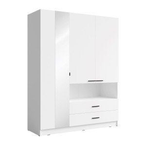 Armoire 3 portes MEIJE – 158,3 x 200 x 54,6 cm – Coloris blanc
