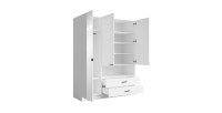 Armoire 3 portes MEIJE – 158,3 x 200 x 54,6 cm – Coloris blanc