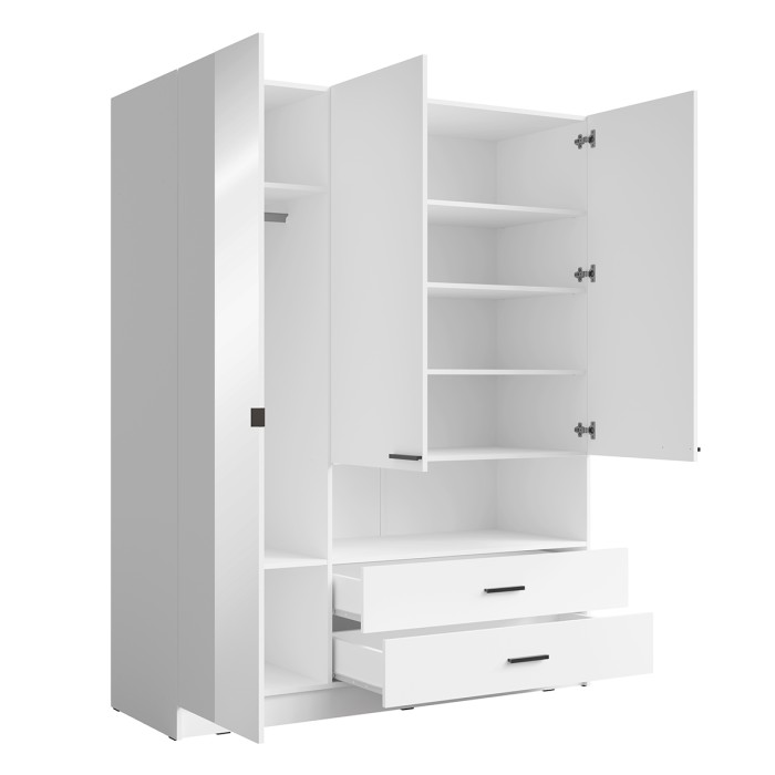 Armoire 3 portes MEIJE – 158,3 x 200 x 54,6 cm – Coloris blanc