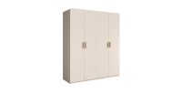 Armoire 4 portes AMALIE 179x210x57 cm – Coloris beige sable – Avec 3 étagères supplémentaires