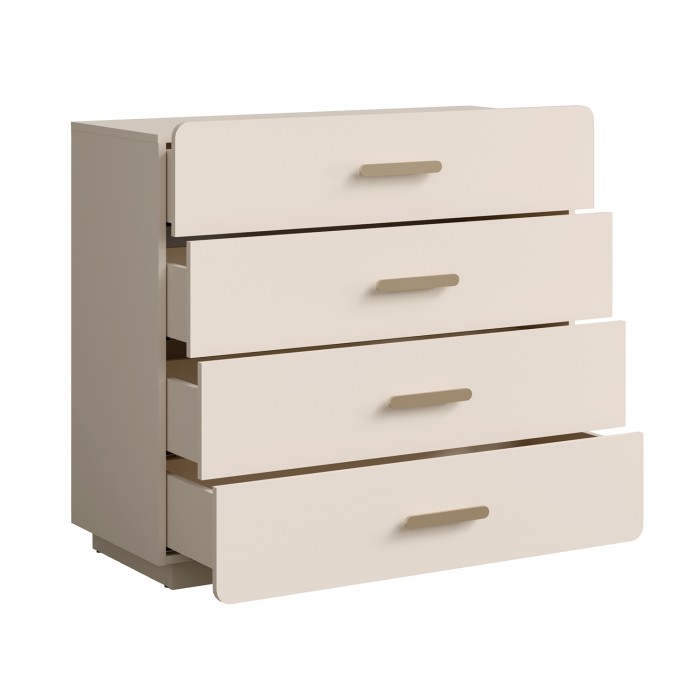 Camera completa AMALIE beige – Letto 160x200 cm con doghe, armadio, cassettiera e 2 comodini