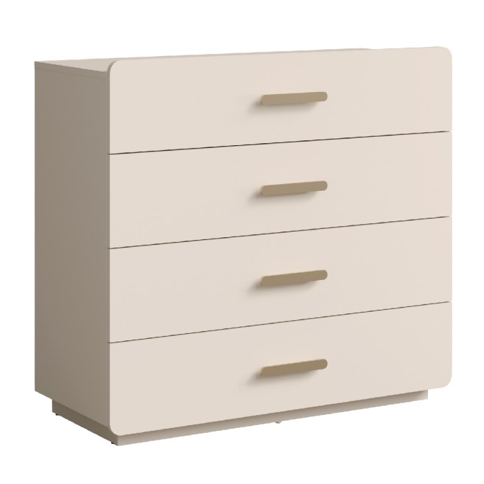 Camera completa AMALIE beige – Letto 160x200 cm con doghe, armadio, cassettiera e 2 comodini