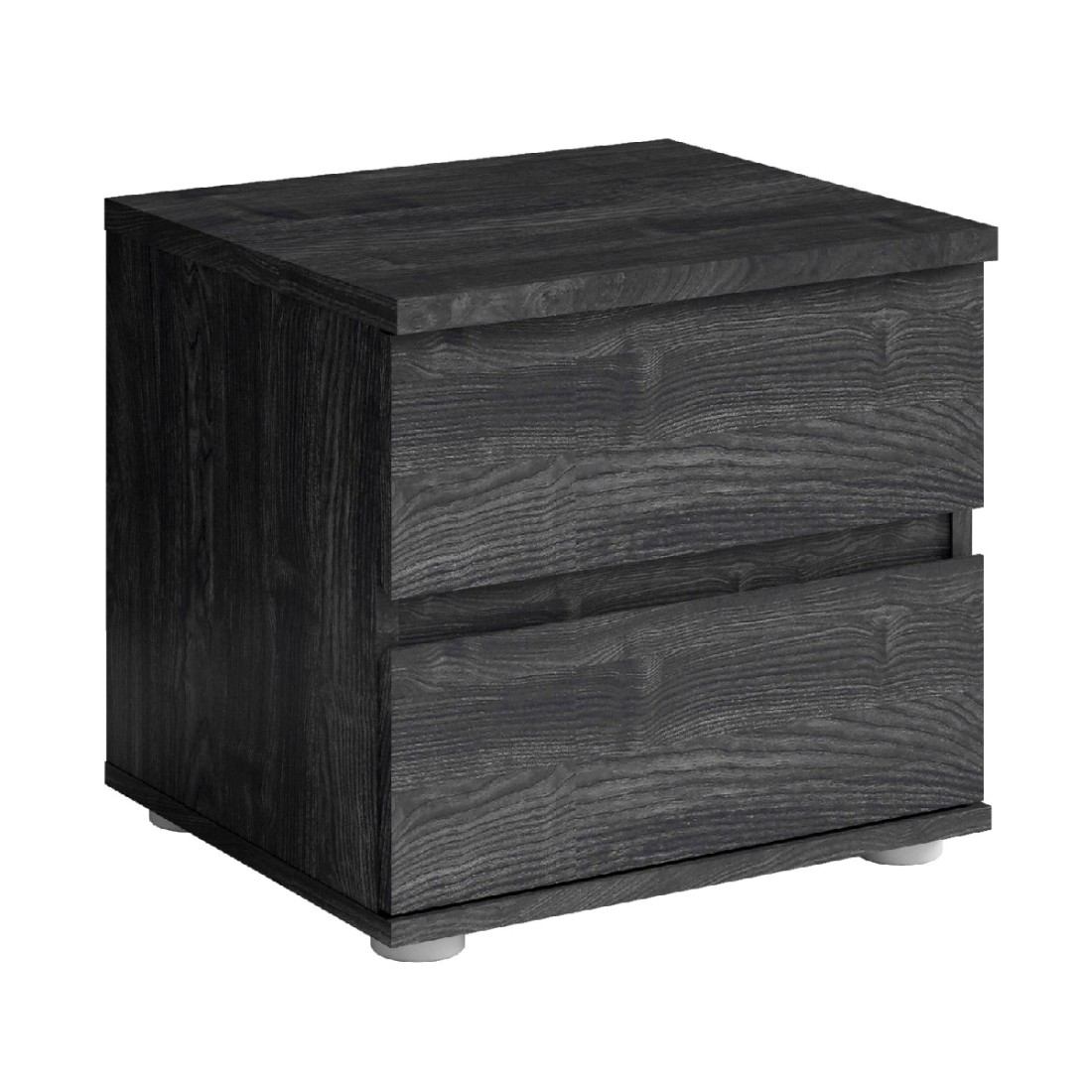 Lot de 2 tables de chevet VELTIS – 2 tiroirs – L46 x H43 cm – Coloris frêne noir